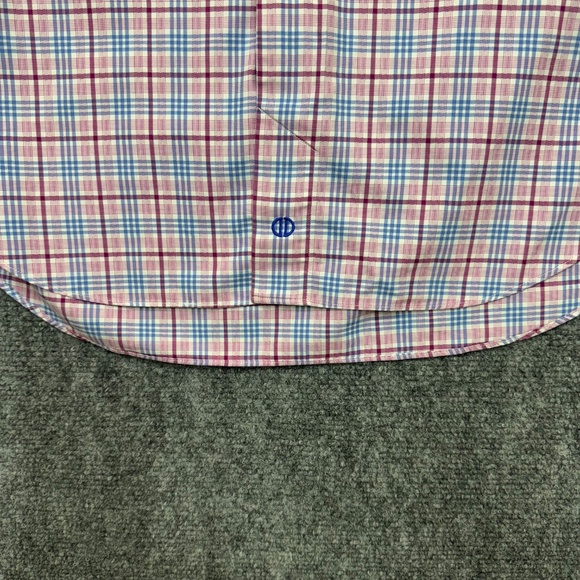 Mens David Donahue button up / button down shirt long sleeve size Large plaid - Picture 5 of 5